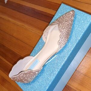 Betsey Johnson "blue" wedding flats : blush